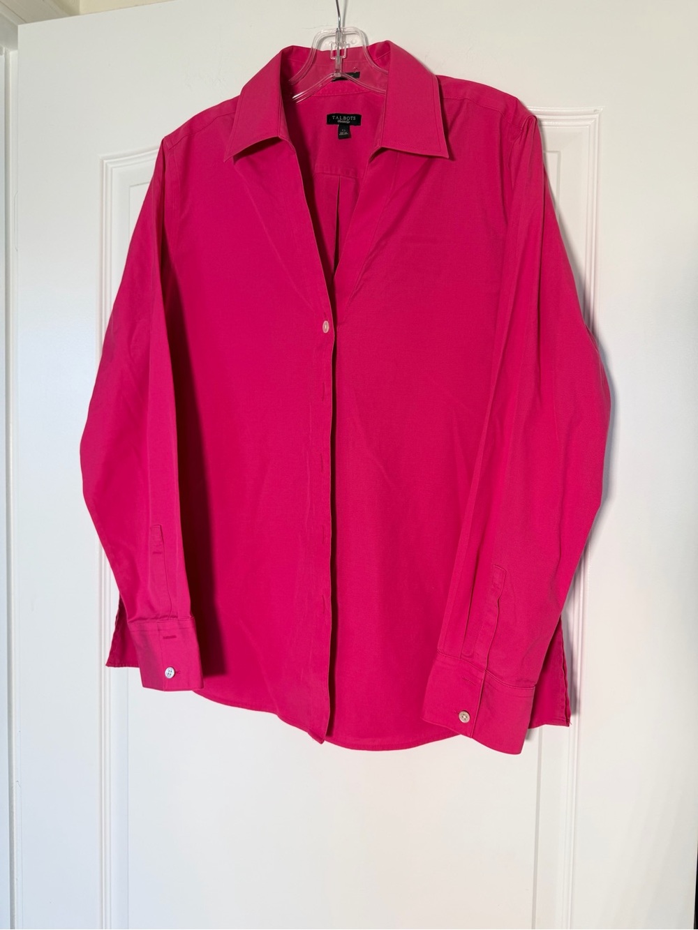 Talbots Men's Bright Fuchsia Button-Down Dress Shirt